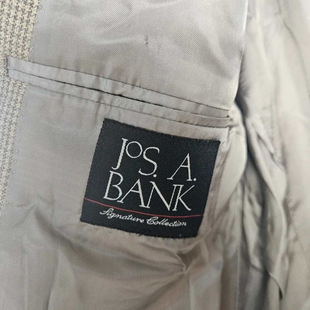 Jos. A. Bank Signature Collection Gordon Blazer 39R‎ Tan Wool Houndstooth Coat